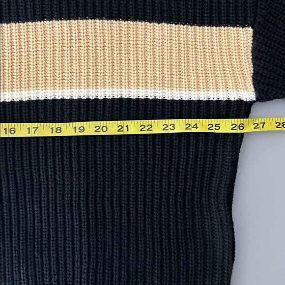 New Sanctuary Colorblock Knit Sweater - Black and Tan Size 1X - Picture 5 of 9